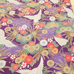 Cotton Sharting Lame (Glitter) Printed Fabric - Crane - nomura tailor