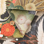 Cotton Sharting Lame (Glitter) Printed Fabric - Crane - nomura tailor