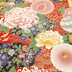 Cotton Sharting Lame (Glitter) Printed Fabric - Flower - nomura tailor