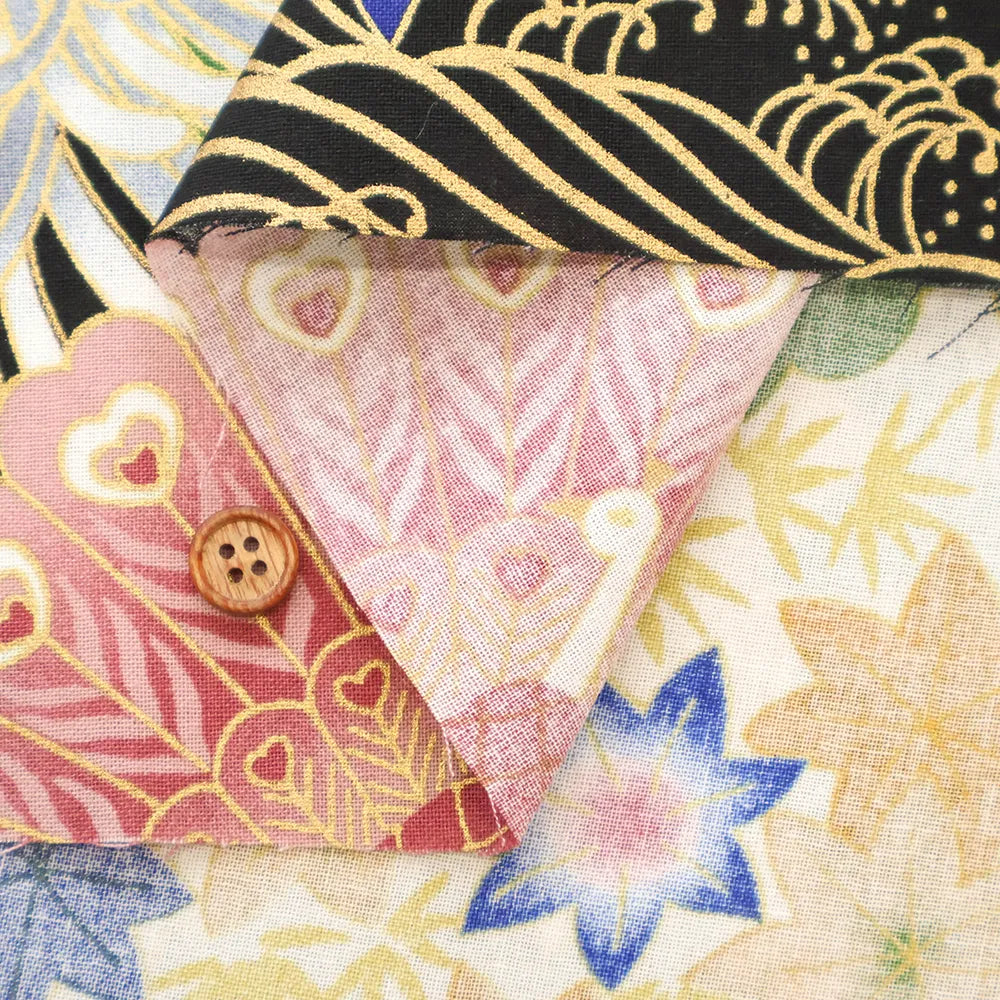 Cotton Sharting Lame (Glitter) Printed Fabric - Flower - nomura tailor