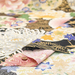 Cotton Sharting Lame (Glitter) Printed Fabric - Flower - nomura tailor