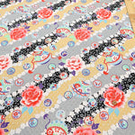 Cotton Sharting Lame (Glitter) Printed Fabric - Hana to Mari - nomura tailor