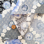Cotton Sharting Lame (Glitter) Printed Fabric - Hana to Mari - nomura tailor