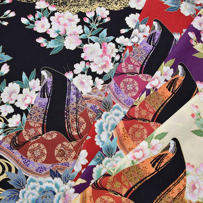 Cotton cinching print fabric Murasakishikibu - nomura tailor