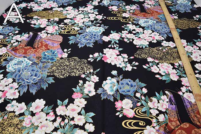 Cotton cinching print fabric Murasakishikibu - nomura tailor