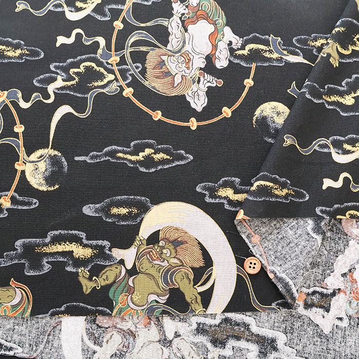 Cotton Scare Lame (Glitter) Fabric - God of wind and god ofthunder - nomura tailor