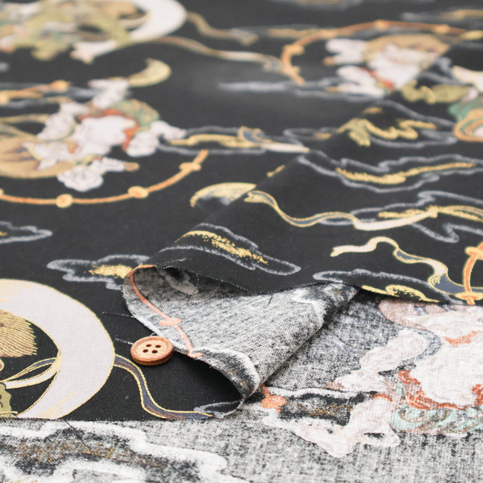Cotton Scare Lame (Glitter) Fabric - God of wind and god ofthunder - nomura tailor