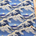 Cotton sheeting print fabric Fuji and Waves - nomura tailor