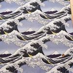 Cotton sheeting print fabric Fuji and Waves - nomura tailor