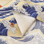 Cotton sheeting print fabric Fuji and Waves - nomura tailor