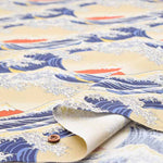 Cotton sheeting print fabric Fuji and Waves - nomura tailor