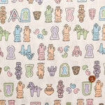 Cotton sheeting print fabric Haniwa - nomura tailor