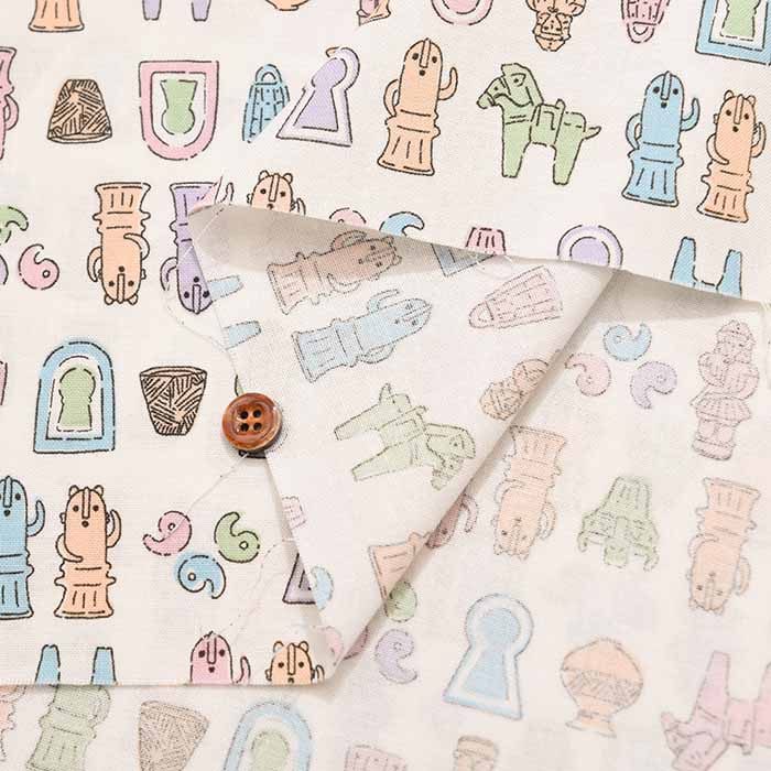 Cotton sheeting print fabric Haniwa - nomura tailor