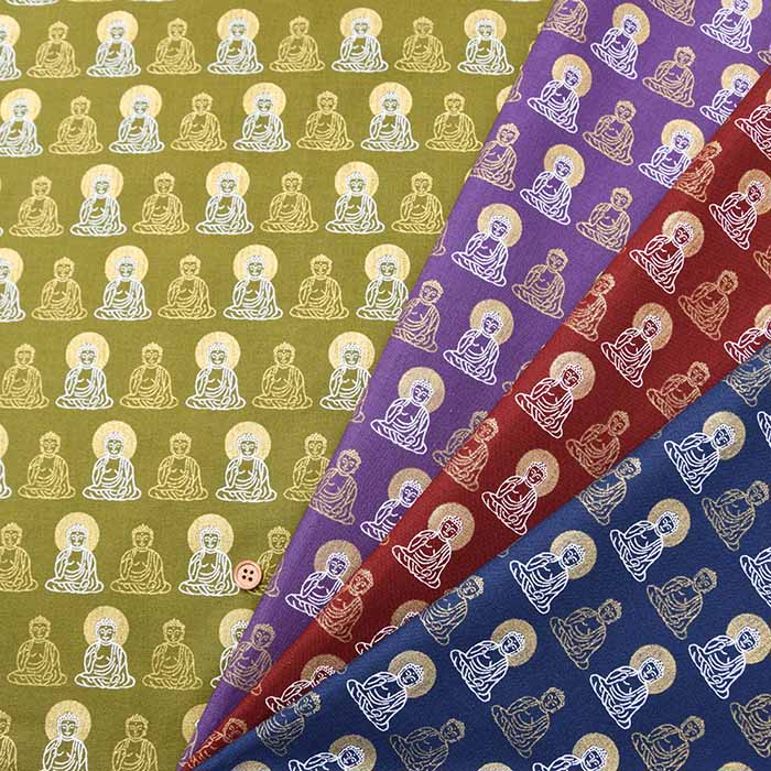 Cotton chinese Grame printed fabric Big Buddha - nomura tailor