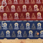 Cotton chinese Grame printed fabric Big Buddha - nomura tailor