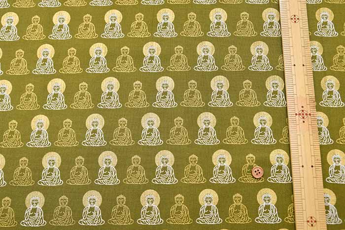 Cotton chinese Grame printed fabric Big Buddha - nomura tailor