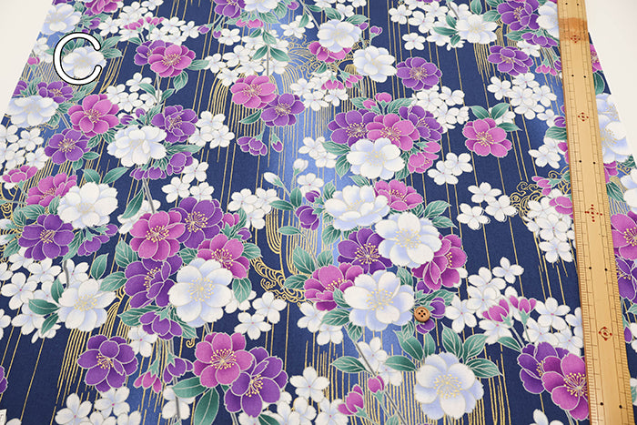 Cotton Scare Lame (Glitter) Fabric - Cherry blossoms - nomura tailor