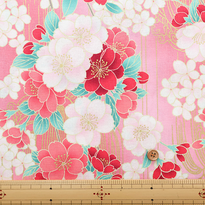 Cotton Scare Lame (Glitter) Fabric - Cherry blossoms - nomura tailor