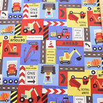 Cotton CB printed fabric Dream Child Working car construction type - nomura tailor