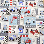 Cotton CB printed fabric Dream Child Working car construction type - nomura tailor