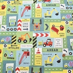 Cotton CB printed fabric Dream Child Working car construction type - nomura tailor