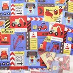 Cotton CB printed fabric Dream Child Working car construction type - nomura tailor