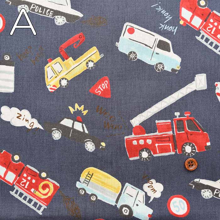 Cotton CB printed fabric Dream Child working car - nomura tailor