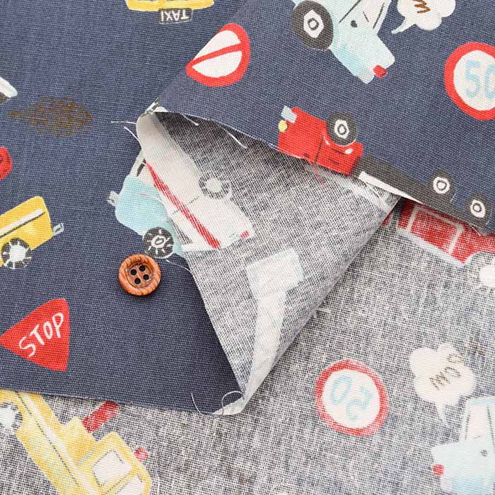 Cotton CB printed fabric Dream Child working car - nomura tailor