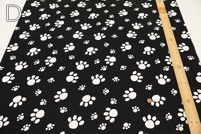 Cotton Twill Print Fabric - Footsteps - nomura tailor