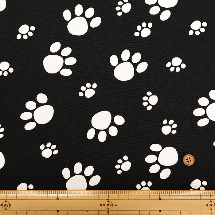 Cotton Twill Print Fabric - Footsteps - nomura tailor