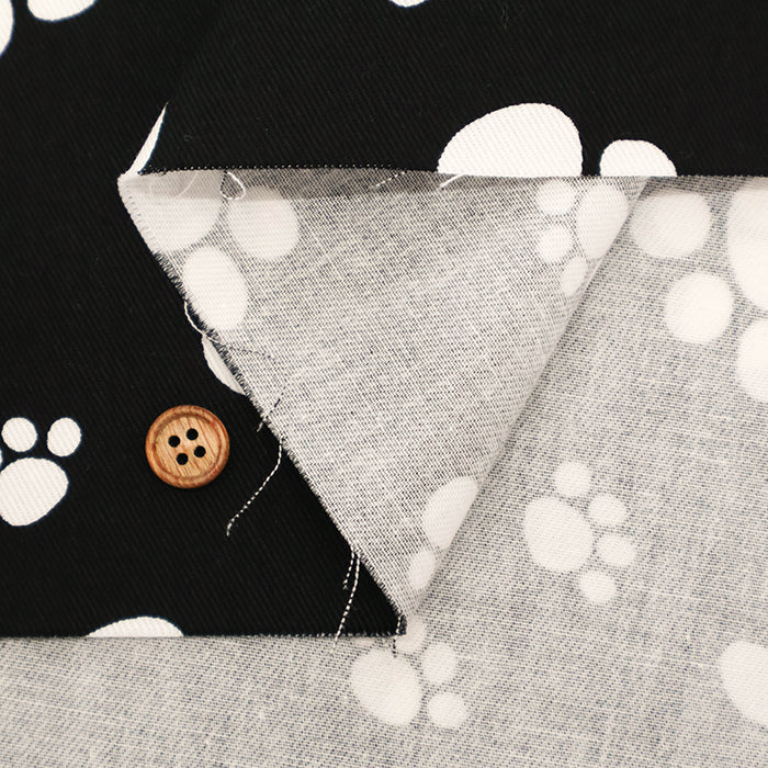 Cotton Twill Print Fabric - Footsteps - nomura tailor