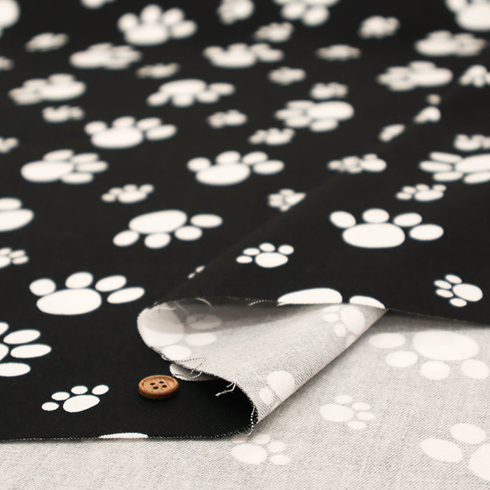 Cotton Twill Print Fabric - Footsteps - nomura tailor