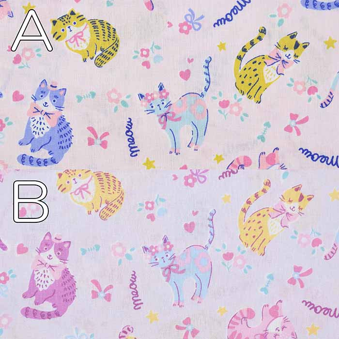 Cotton CB Printed Fabric Pretty Cat