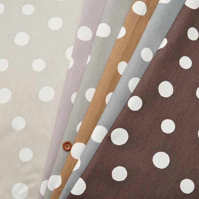 Cotton Ox Print Fabric Natural Earth Color Dot - nomura tailor