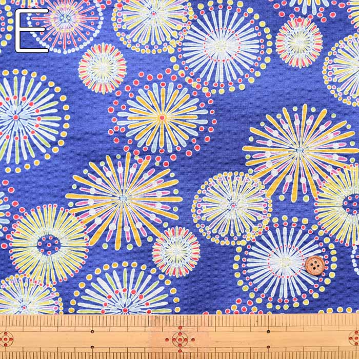 Cotton Ripple Printed Fabric Fireworks - nomura tailor