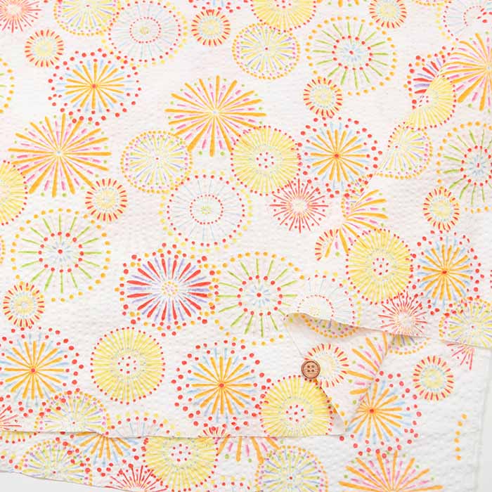 Cotton Ripple Printed Fabric Fireworks - nomura tailor