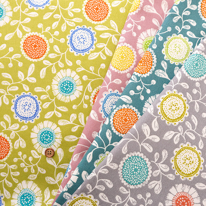 Cotton Oxford Printed Fabric - Flower - nomura tailor