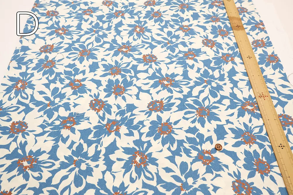 Cotton Oxford Printed Fabric - Flowers - nomura tailor