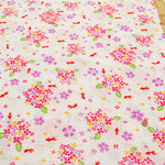 Cotton Ripple Printed Fabric - Hydrangea and Goldfish - nomura tailor