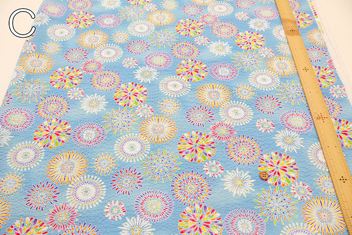 Cotton Ripple Printed Fabric - Firework - nomura tailor