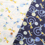 Cotton Ripple Printed Fabric - Dragonfly - nomura tailor