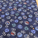 Cotton Ripple Printed Fabric -  Daruma Doll - nomura tailor