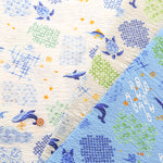 Cotton Ripple Printed Fabric - Whale - nomura tailor