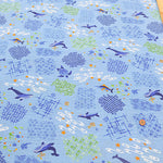 Cotton Ripple Printed Fabric - Whale - nomura tailor