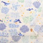 Cotton Ripple Printed Fabric - Whale - nomura tailor