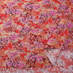 Cotton chintzy grame print fabric "Yumekiro hyakkei" (Cherry blossom) - nomura tailor