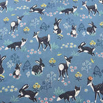 Cotton Ox Printed Fabric Mushrooms and Animals - nomura tailor