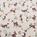 Cotton Ox Printed Fabric Mushrooms and Animals - nomura tailor