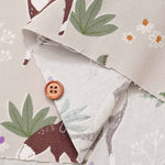 Cotton Ox Printed Fabric Mushrooms and Animals - nomura tailor