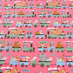 Cotton Ox Printed Fabric Train and Animals - nomura tailor